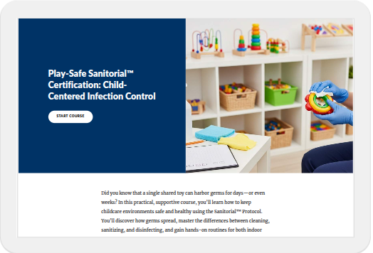 Course Landing Page for Play-Safe Sanitorial