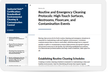 another course content example with table of contents to the right and course content to the right.